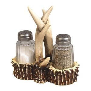 Deer Antler Salt & Pepper Shakers (Polyresin)